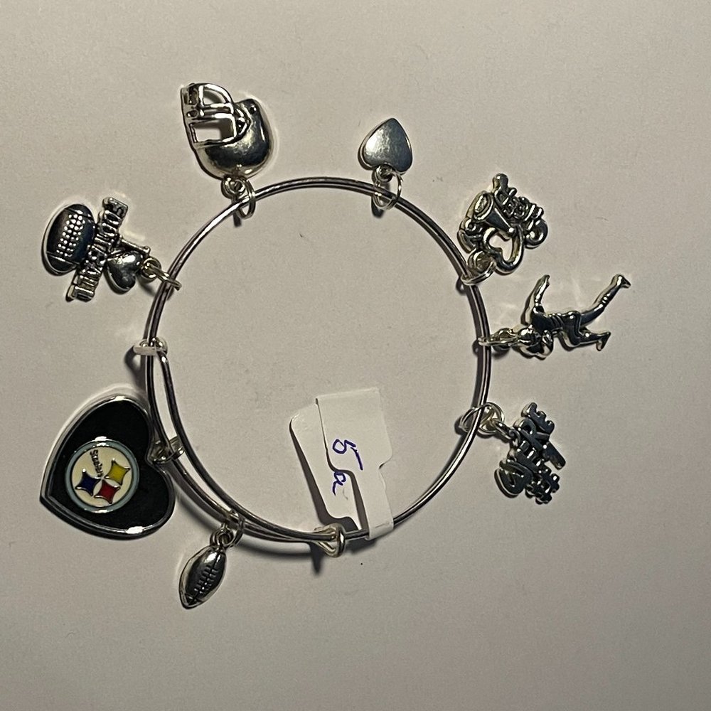 Pittsburgh Steelers NFL Custom Expandable Charm Bracelet NEW #5a